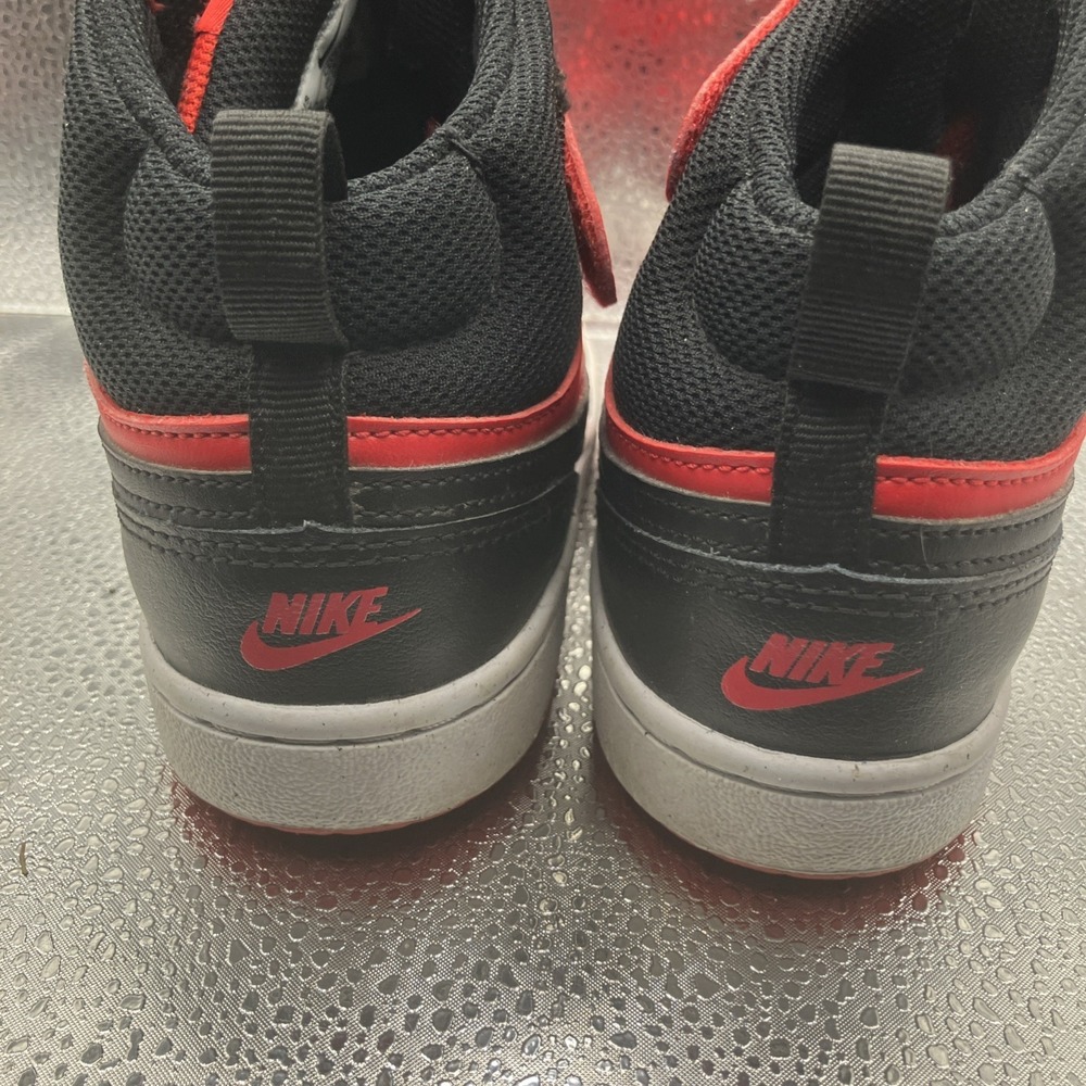 Nike CD7783-602 Boys High Top Red Black Sneakers Leather US Size 2 Y - Picture 7 of 13